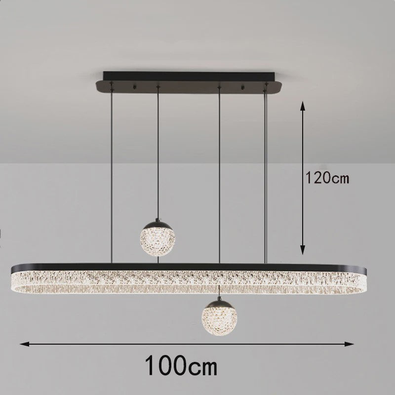 Moderne LED Plafondlamp Hanglamp Ovaal met Kristaldecoratie - Sfeervol Licht voor Woon- en Eetkamer