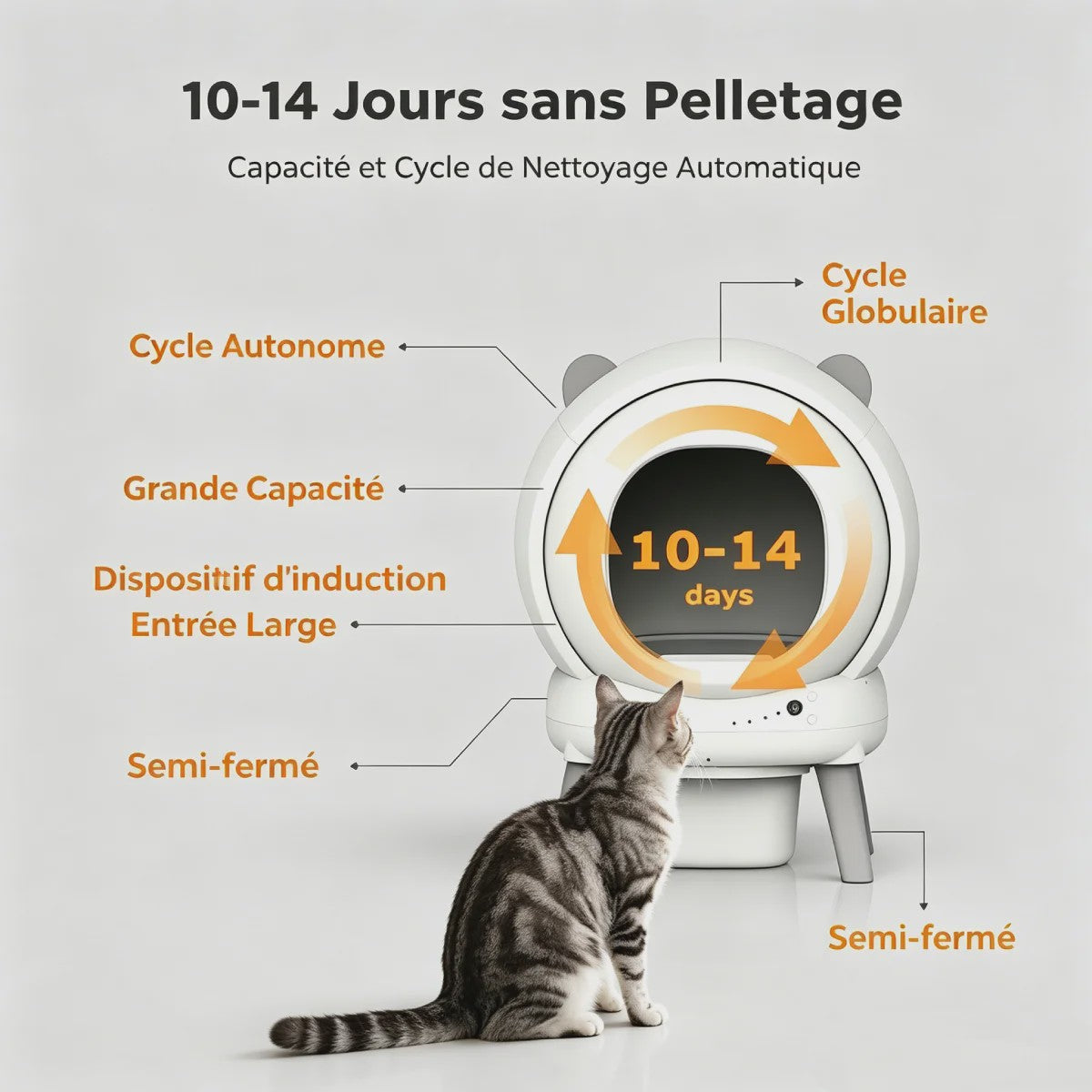 Automatisch Zelfreinigende Kattenbak - Grote Capaciteit, WiFi & App Bediening