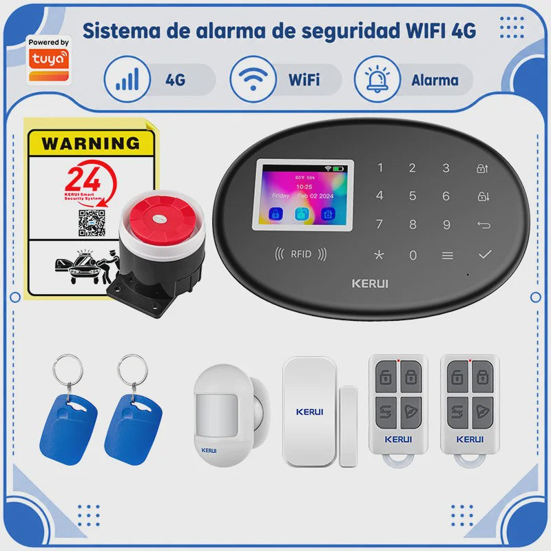 KERUI W20 WiFi GSM Alarmsysteem met Tuya Smart App - Draadloze Home Security Kit