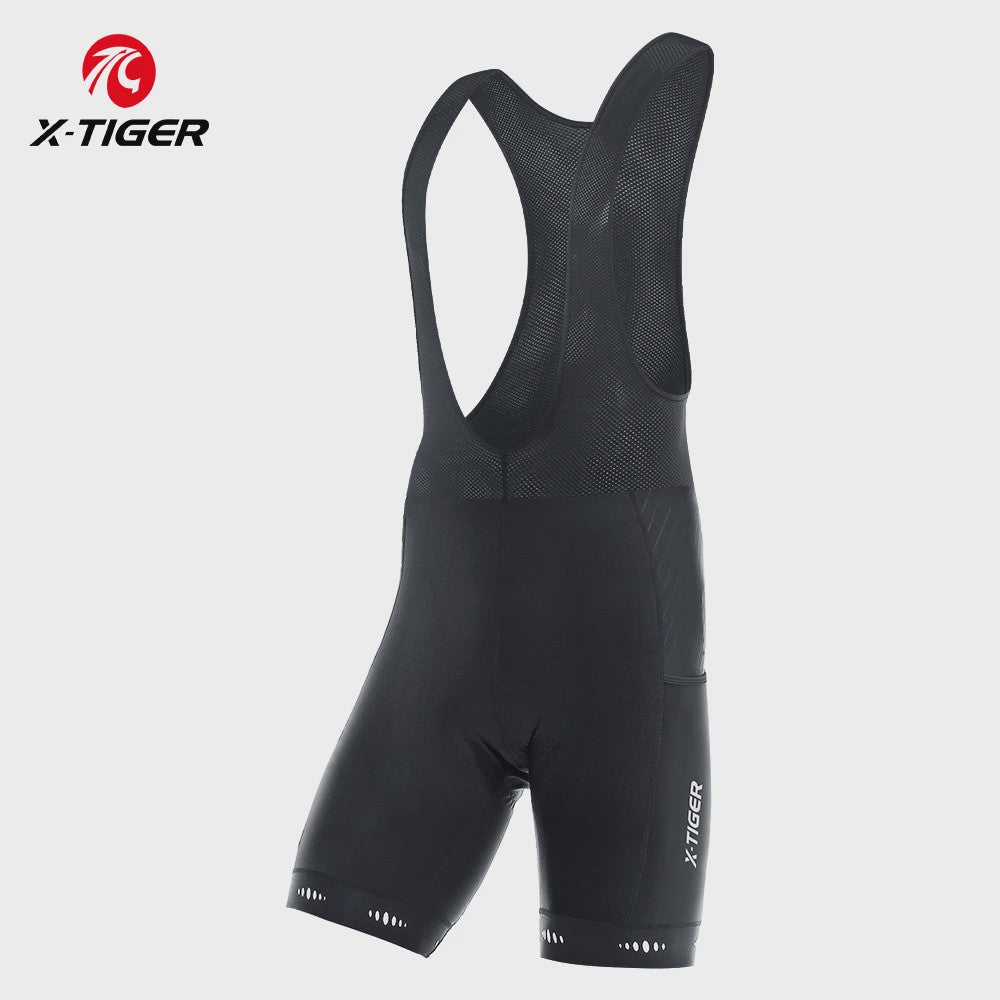 X-TIGER Heren Fietsbibshort met 5D Gel Padding en Zakken - Comfortabel & Veilig Fietsen