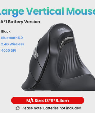 UGREEN Verticale Ergonomische Muis - Draadloos Bluetooth 5.0 & 2.4G, 4000 DPI