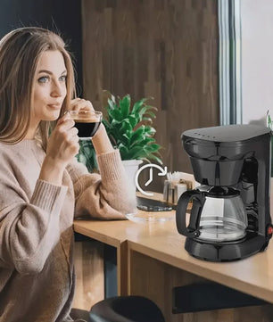 Compacte Koffiezetter 750ml (4-6 kopjes) met Uitneembare Trechter & Papierloos Filter - Ideaal voor Thuis, Kantoor & Reis