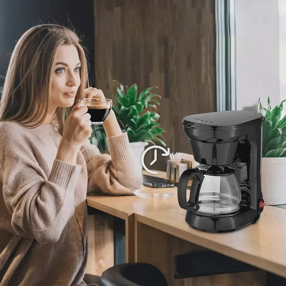 Compacte Koffiezetter 750ml (4-6 kopjes) met Uitneembare Trechter & Papierloos Filter - Ideaal voor Thuis, Kantoor & Reis