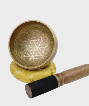 Tibetaanse Zangleschaal 'Flower of Life' - Meditatie, Yoga & Stressverlichting
