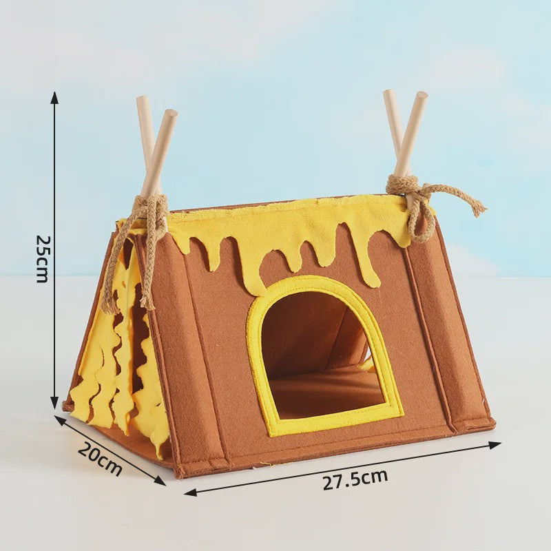 Dieren Tipi Tent - Schuilhuisje voor Konijn, Cavia, Hamster & Kleinvee