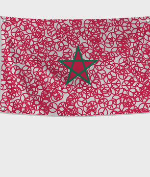 Marokkaanse Vlag - Polyester Decoratie met Ophangringen voor Binnen en Buiten