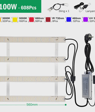 Full Spectrum LED Groeilamp 100W-200W Dimbare Plantlamp voor Groenten en Bloemen