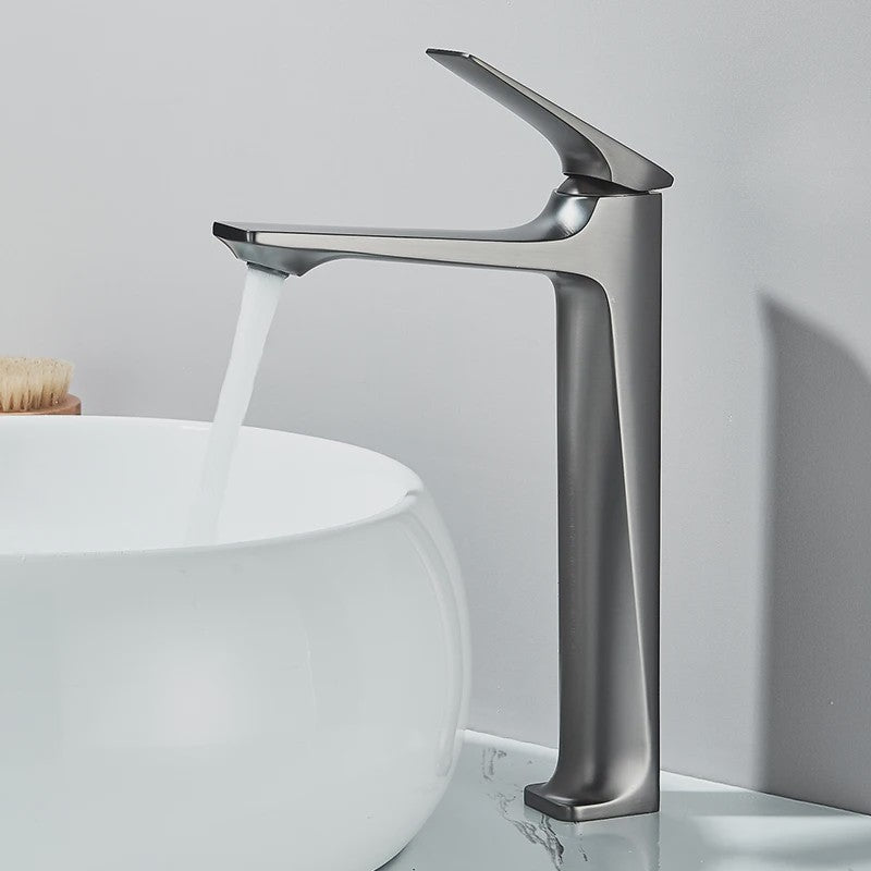 Moderne Wastafelkraan Messing - Enkel Hendel Mixer - Warm & Koud Water