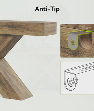 Tribesigns Console Tafel 140 cm Landelijke Stijl Achterbank Tafel met X-vormig Onderstel