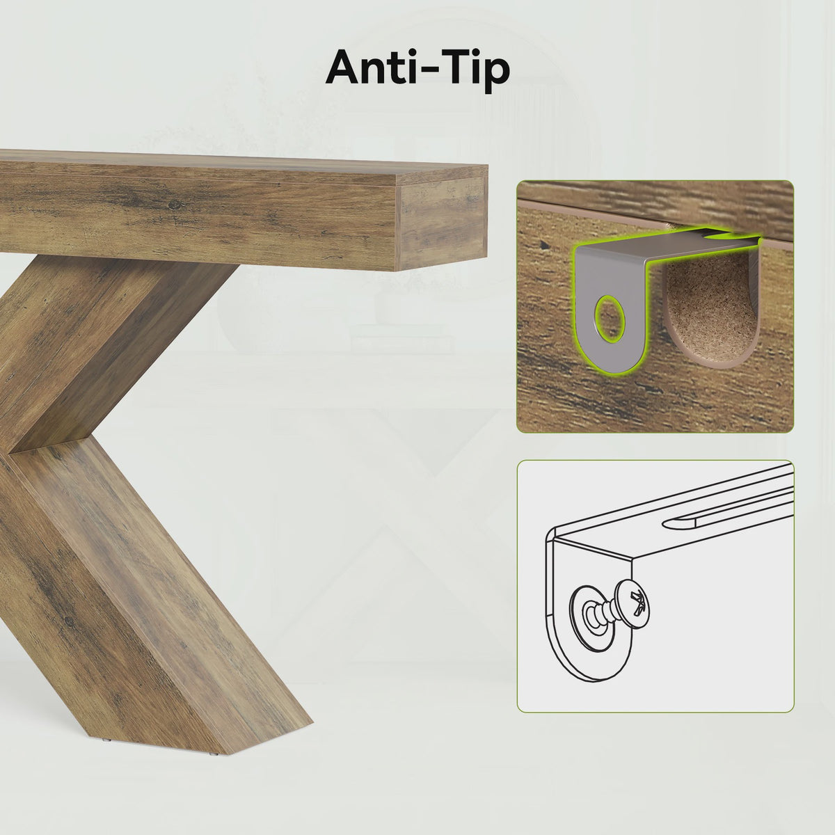 Tribesigns Console Tafel 140 cm Landelijke Stijl Achterbank Tafel met X-vormig Onderstel