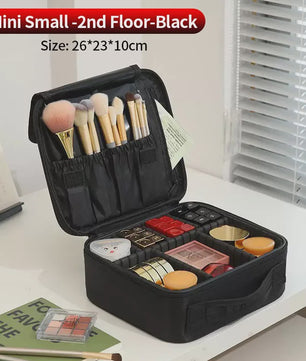 Grote Make-up Tas met Verstelbare Vakken - Multifunctionele Reis Organizer