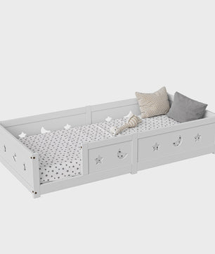 Montessori Houten Kinderbed met Valbeveiliging - Scandinavisch Design - Veilig Peuterbed