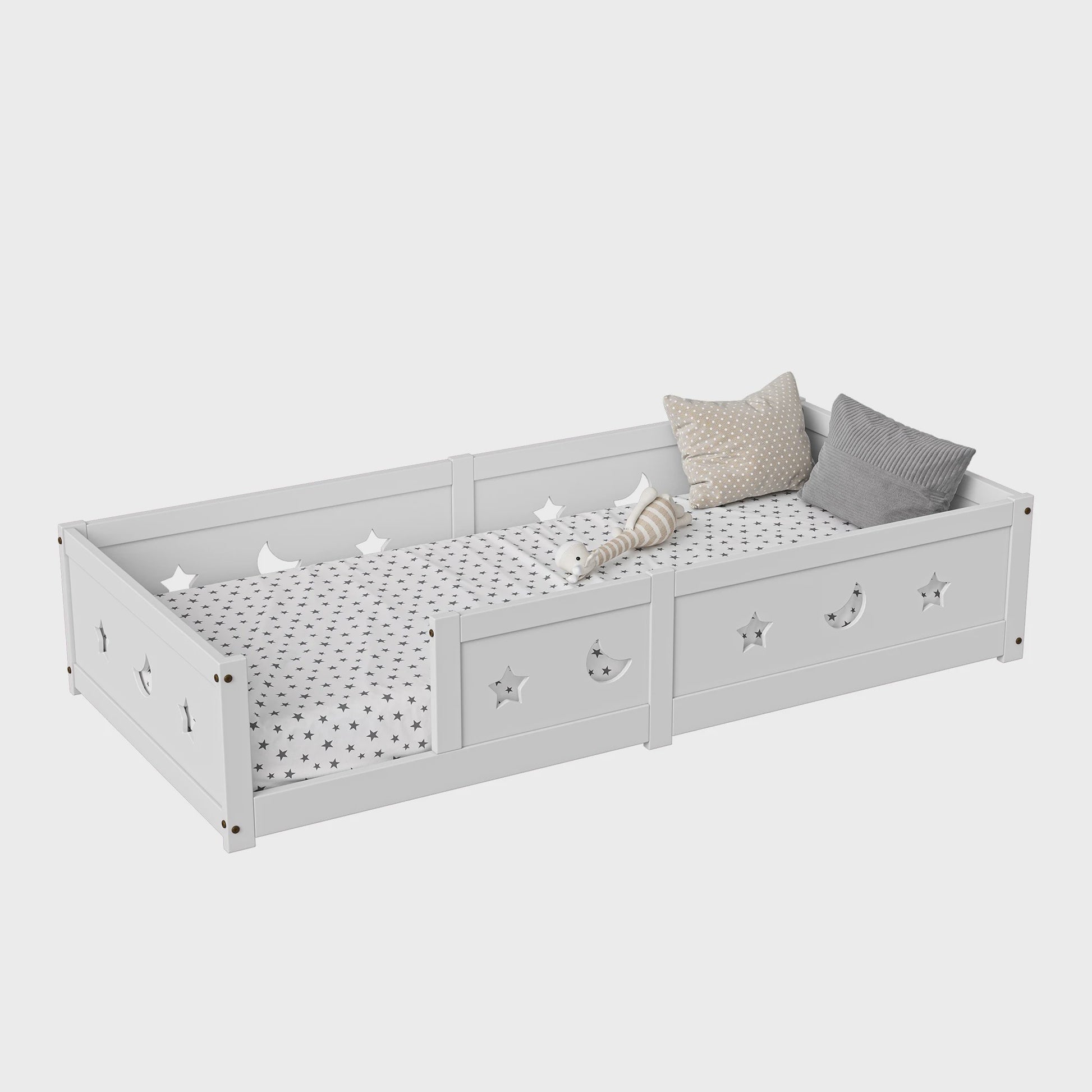 Montessori Houten Kinderbed met Valbeveiliging - Scandinavisch Design - Veilig Peuterbed