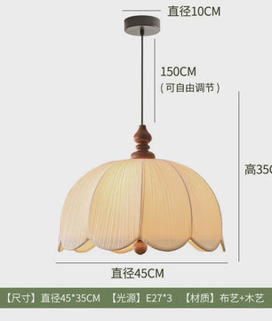 Wabi Sabi Plissé Hanglamp - Japanse Stijl Stoffen Plafondlamp voor Woonkamer, Eetkamer & Slaapkamer