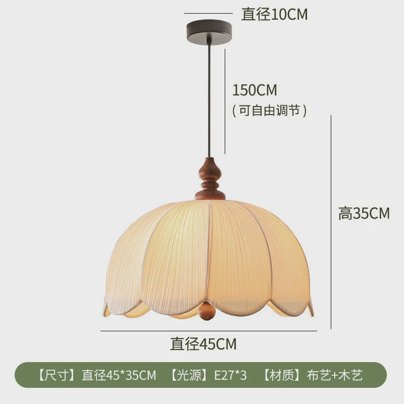 Wabi Sabi Plissé Hanglamp - Japanse Stijl Stoffen Plafondlamp voor Woonkamer, Eetkamer & Slaapkamer