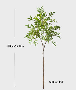 Kunstplant Nandina met Bamboe Bladeren - 75-140cm Hoog