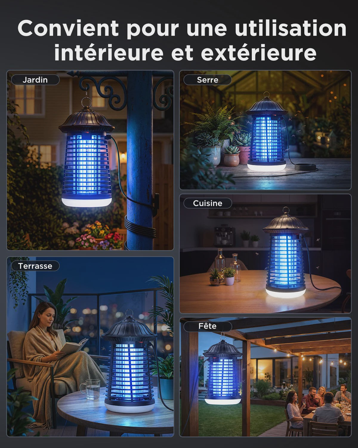 Elektrische Insectenlamp 4200V met LED - Muggenverjager voor Binnen & Buiten