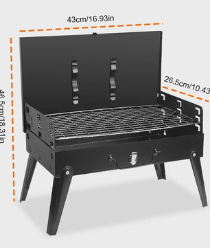 Draagbare Opvouwbare Houtskool BBQ Grill voor Buiten, Camping & Picknick