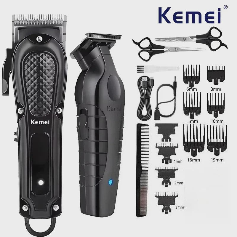 Kemei Professionele Draadloze Baardtrimmer & Tondeuse Set KM-1071/KM-2299
