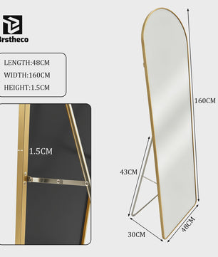 Grote Staande Spiegel 160x48cm - Volledige Lengte Spiegel met Aluminium Frame & HD Glas