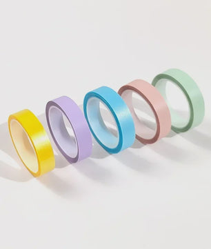 5 Rollen Transparante Fluorescerende Markeringstape - 5 Kleuren