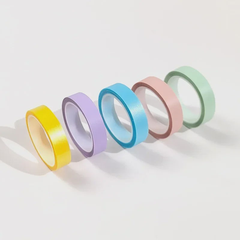 5 Rollen Transparante Fluorescerende Markeringstape - 5 Kleuren