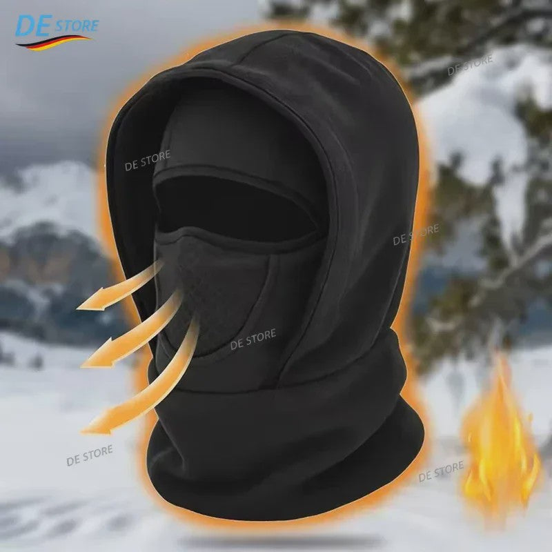 Multifunctionele Winter Balaclava met Capuchon: Fleece Nekwarmer & Winddicht Gezichtsmasker voor Buitenactiviteiten