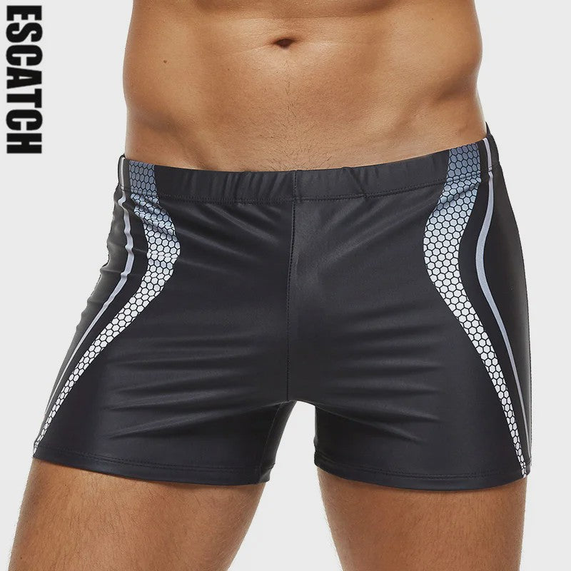 ES CATCH Heren Zwembroek - Plus Size, Elastisch & Bedrukt met Uitneembare Pad