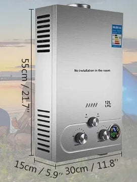 VEVOR LPG Gas Waterverwarmer - Direct Heet Water met 6L tot 18L Capaciteit