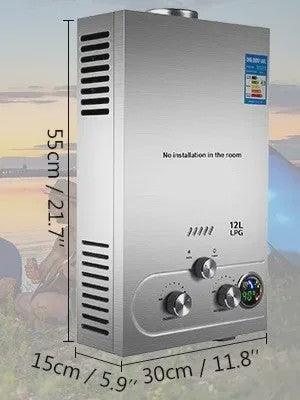 VEVOR LPG Gas Waterverwarmer - Direct Heet Water met 6L tot 18L Capaciteit