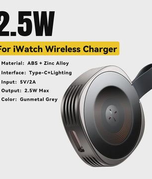 Essager Magnetische Draadloze Oplader voor Apple Watch - Draagbaar, Snel, USB-C & Lightning