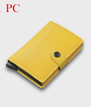 Minimalistische RFID-blokkerende Cardholder met Automatische Pop-Up | PU Leer