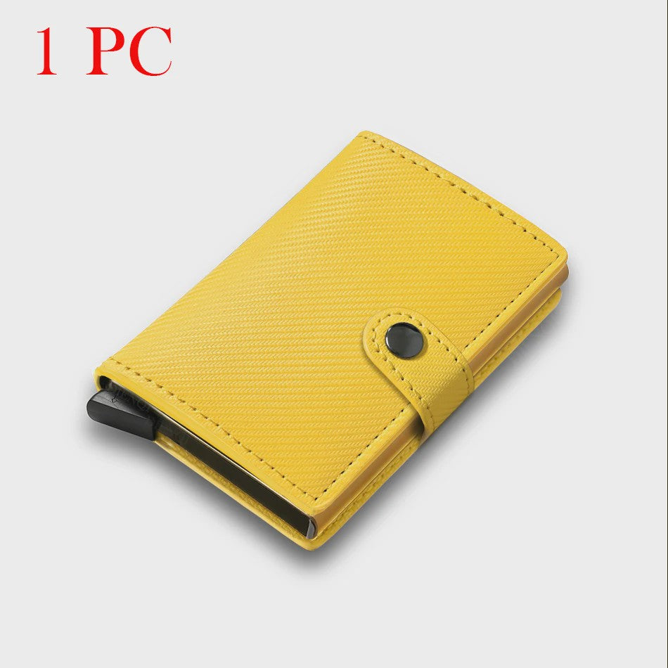 Minimalistische RFID-blokkerende Cardholder met Automatische Pop-Up | PU Leer