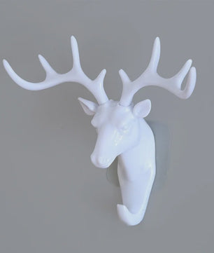 Decoratieve Wandhaak Hertengewei - Vintage Hanger voor Jassen, Sjaals & Sleutels