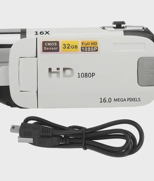 HD Digitale Camera 1080P Camcorder met 16MP, 16x Zoom, Draaibaar Scherm & Vullicht