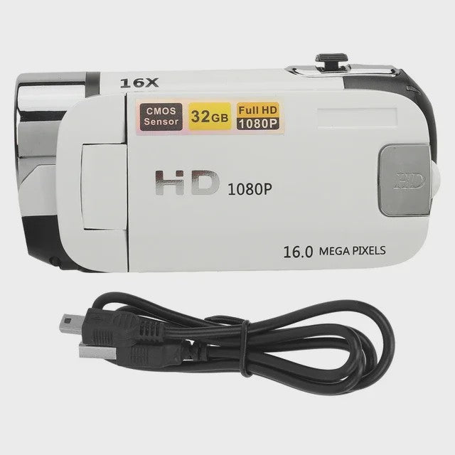 HD Digitale Camera 1080P Camcorder met 16MP, 16x Zoom, Draaibaar Scherm & Vullicht