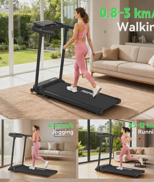 Opvouwbaar Loopband met APP Control, 2.0PK Motor, 8 Niveaus Incline & 12 Programma's - Compact Fitnessapparaat