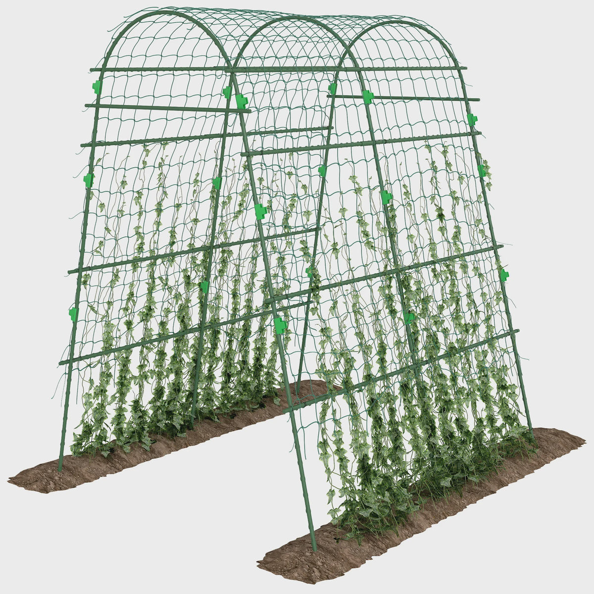 Outsunny Klimplantenboog 206 cm - Groen - Stevige Ondersteuning voor Komkommers en Klimmers