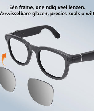 AI Smart Bril met Camera: Vertaling, Foto/Video, 3600mAh Batterij & WiFi/BT