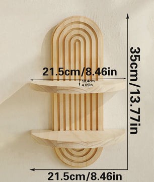 Houten Wandplank met Boogontwerp - Decoratieve Plank voor Planten & Kaarsen