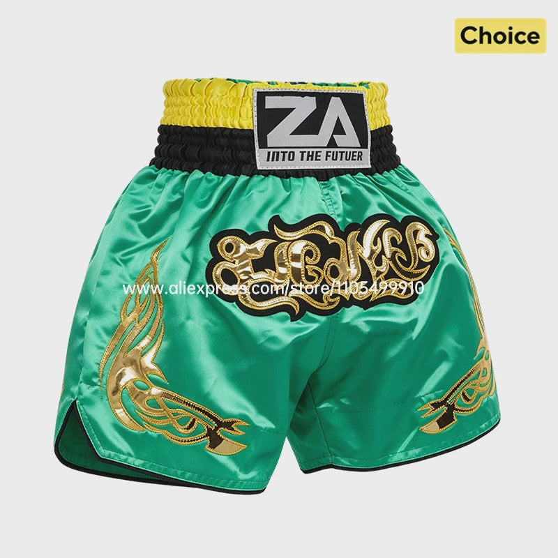 Muay Thai Bokshort Satin met Mesh Panel - Unisex & Kinderen