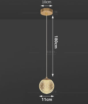 Moderne Sfeerverlichting Hanglamp - Kristallen Bol Design voor Slaapkamer & Nachtkastje