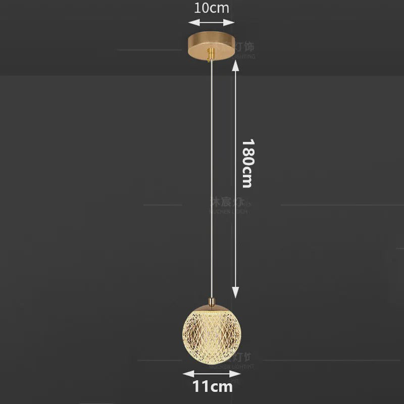 Moderne Sfeerverlichting Hanglamp - Kristallen Bol Design voor Slaapkamer & Nachtkastje