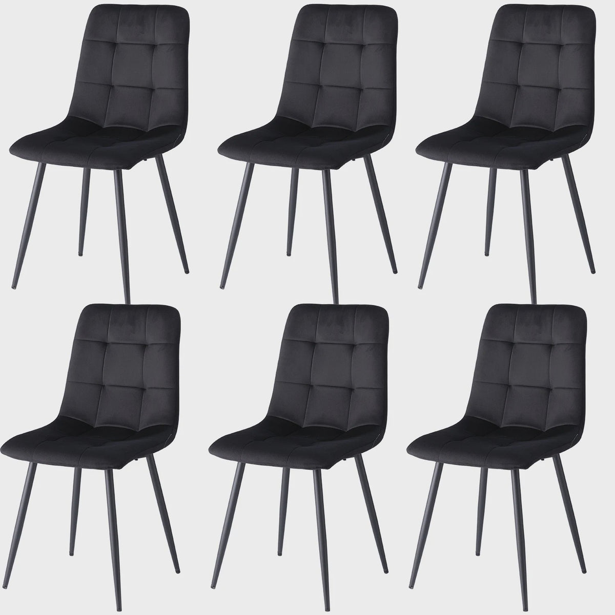 Set Eettafelstoelen (2/4/6 stuks) - Gestoffeerd Fluweel met Metalen Frame