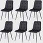 Set Eettafelstoelen (2/4/6 stuks) - Gestoffeerd Fluweel met Metalen Frame