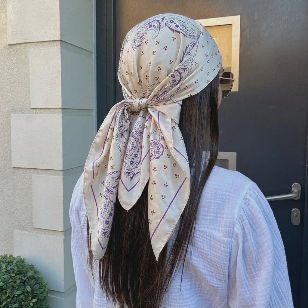 Luxe Zijden Vierkante Sjaal 90x90cm - Stijlvol Foulard voor Dames