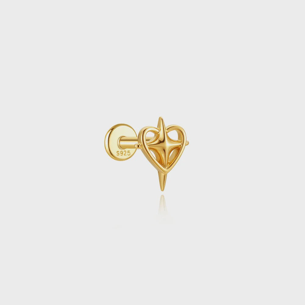 925 Sterling Zilveren Kolibrie Oorbellen Dames - 18K Goudkleurig Platte Achterkant Studs