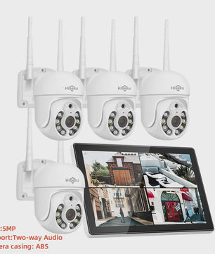Hiseeu Draadloze Beveiligingscamera Kit met 10.1" Monitor - 3/5MP Outdoor IP Camera Systeem