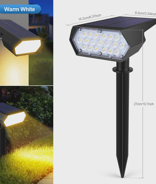 Waterdichte Solar LED Spotlight met Grondspies - Tuinverlichting