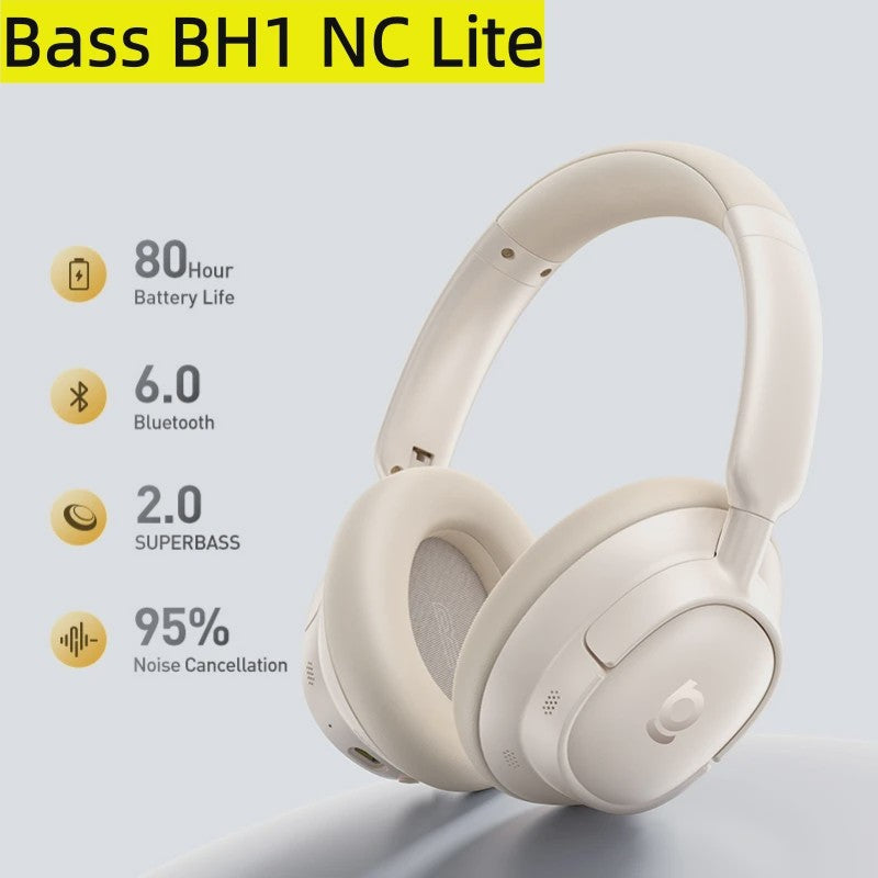 Baseus Bass EH10 NC Draadloze Koptelefoon - 45dB Noise Cancelling, 80 Uur Batterij, Bluetooth 6.0